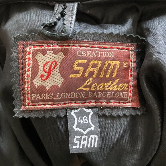 Sam women's vintage European black leather 3/4 length coat butter soft - Picture 8 of 8